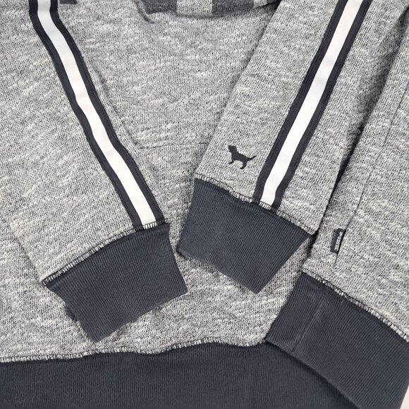 V/S PINK Limited Edition  XS Quarter Zip Pullover Front Pocket Fleece Gray White - Picture 11 of 11